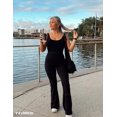 thumbnail image 2 of Mono YEOREO Flare, sin mangas, sin espalda, para gimnasio, ajustado, negro, 2 of 6