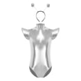 thumbnail image 3 of vastwit Girls Astronaut Leotard Metallic Alien Outfits Outer Space Fighter Bodysuit with Hair Hoop Silver 10, 3 of 7