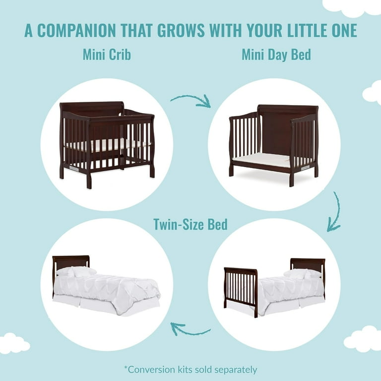 Dream on me mini on sale crib twin bed conversion kit