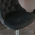 thumbnail image 5 of PORKISS Swivel Velvet Bar Stools, Chrome Base Barstools Set of 2 with Tufted Backs, Modern Upholstered Adjustable Seat for Home Pub and Kitchen Island, Black, 5 of 11
