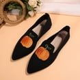 thumbnail image 4 of Xucatan Women's Halloween Loafers, Slip On Canvas Shoes with Pumpkin & Spider Web Design, Chunky Sole Comfort Walking Shoes for Fall PartyBreathable Comfortable Party Theme Festival Walking Shoes Gift, 4 of 7