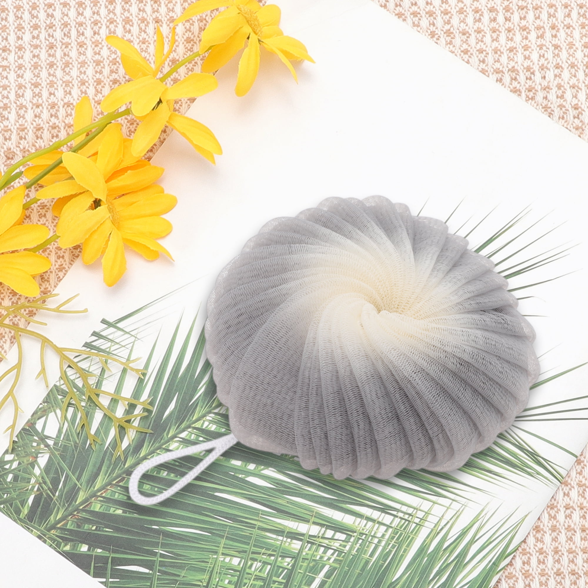 Unique Bargains 1pc Flower Bath Shower Loofah Sponge Coffee Color