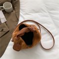 thumbnail image 3 of Bolso de mano de felpa para mujer, peludo con pliegue en la nube a la moda, ajustable con colgante pequeño, 3 of 9