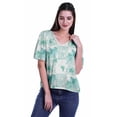 thumbnail image 2 of Moomaya Womens Printed Rayon V-Neck Top Short Sleeve Summer Clothing Boho Blouse, 2 of 6