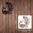 thumbnail image 2 of 1 pc Plastic Reusable Drawing Painting Stencils Templates for Painting on Scrapbook Paper Wall Fabric Floor Furniture Wood Square Peacock Pattern 300x300mm Plastic, 2 of 6