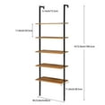 thumbnail image 2 of SWAREY 5-Tiers P2 MDF Bookcase Ladder Shelf Brown/Black, 2 of 10