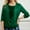 Green, variant on Women Solid Sequined Long Sleeve Collar Loose Smocked Two Piece Top Plus Size Women’s Tops Black L