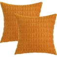 thumbnail image 6 of Wehilion Pack of 2 Corduroy Decorative Throw Pillow Covers Soft Boho Striped Pillow Covers Modern Farmhouse Christmas Home Decor for Sofa Living Room Couch Bed, 6 of 6