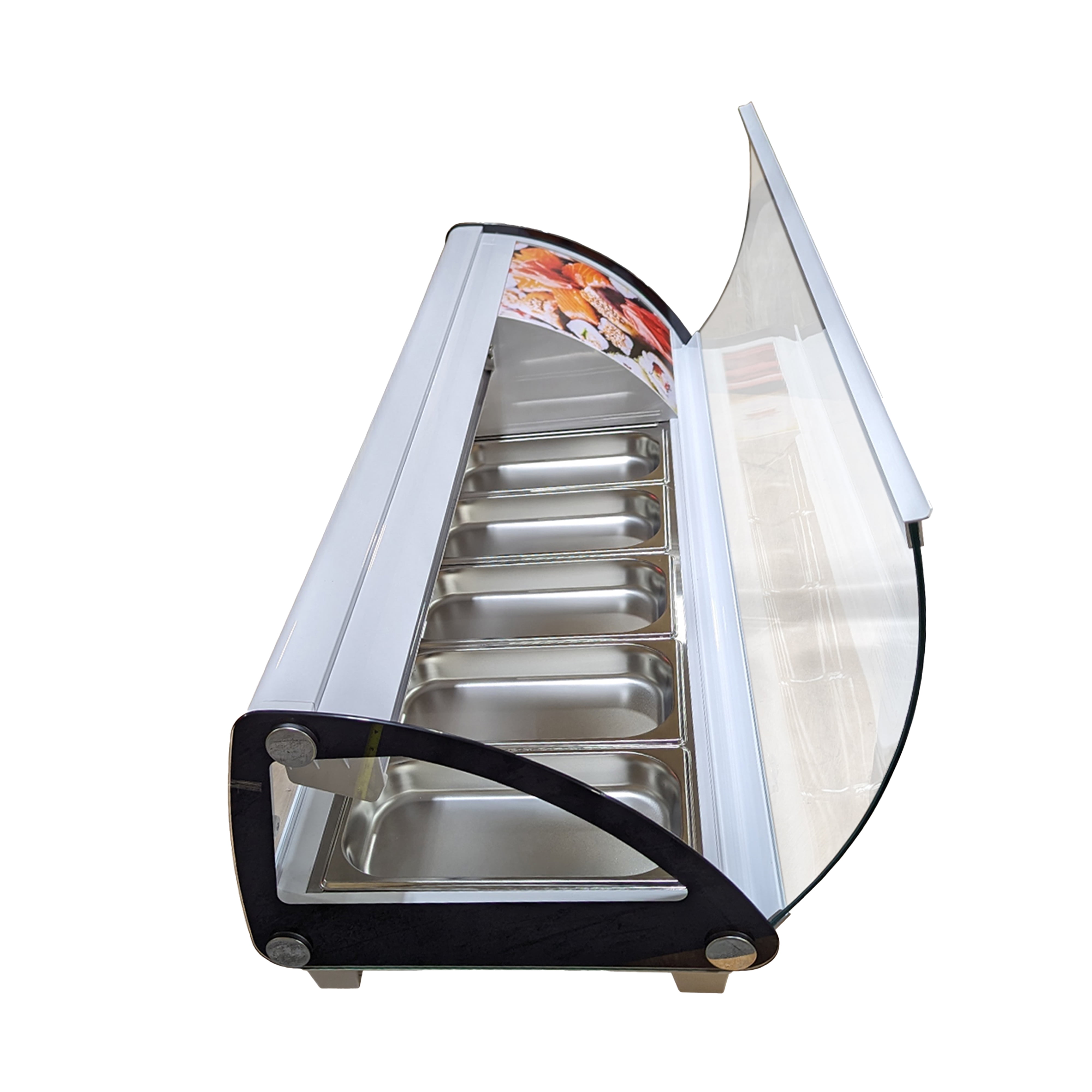 51'' Refrigerated Sushi Display Cooler Case Countertop 5 Pan Commercial Sushi Refrigerator