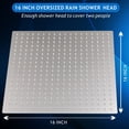 thumbnail image 5 of Oversize Rain Shower Head - High Flow Square Rainfall Showerhead Waterfall Full Body Coverage Universal Ceiling Or Wall Mount (16 Inch  Brushed Nickel), 5 of 7