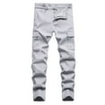 thumbnail image 2 of Tfken Children Boys Denim Pants Fall Fashion Straight-Leg Comfort Waist Solid Color Jeans Grey Size 6-7 Years, 2 of 2