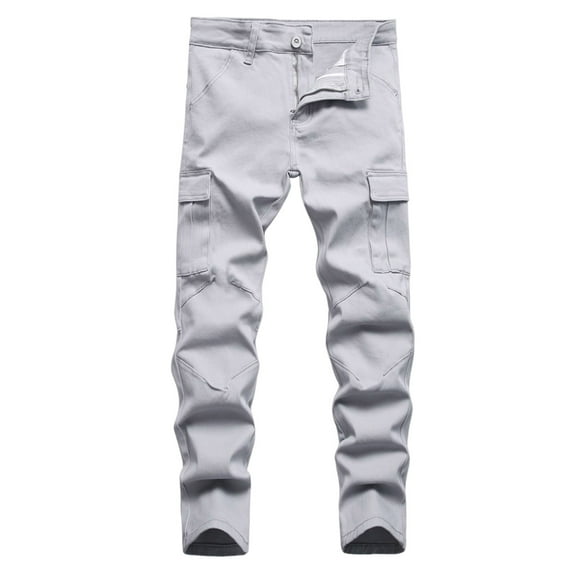 Glisme Boys Distressed Jeans High Street Fashion Casual Pants For Kids Comfort Stretch Denim Pant Autumn Grey Relaxed Trousers Size 6-7 Years