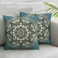 thumbnail image 3 of PHYHOO Short Plush Pillow Covers Boho Mandala Floral Square Pillow Case for Bedroom, Sofa, Car Decoration Both Sides, 3 of 5