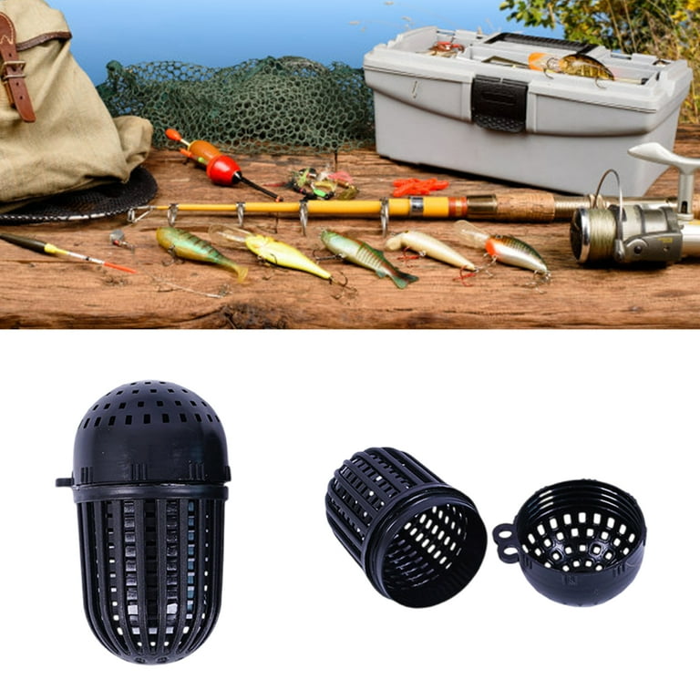 cage feeder basket holder lure fish accessories 5 pcs 5Pcs Fish Lure Fishing Baits Cage Conjoined Basket Feeder Holder Split  Tackle Swim Feeder Basket Fishing Lures Cage