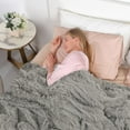 thumbnail image 4 of Superior Hub Decorative Extra Soft Faux Fur Blanket Queen Size 80"x90",Solid Reversible Fuzzy Fluffy Plush Fleece Comfy Microfiber Fur Blanket for Couch Sofa Bed,Quiet Grey, 4 of 14