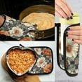 thumbnail image 5 of Yayeee Oven Mitts and Pot Holder Set of 2 Heat Resistant Kitchen Gloves Baking Hot Pad, Gray Floral Pattern, 5 of 5
