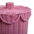 thumbnail image 5 of happimess Fern Modern Bohemian Resin 2.9-Gallon Cylinder Wicker Waste Basket with Scalloped Lid, Pink, 5 of 6