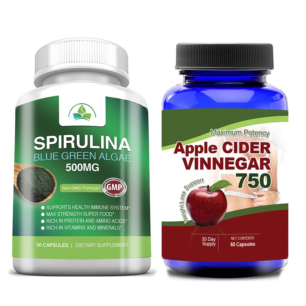 Totally Products Apple Cider Vinegar and Spirulina 500mg Super Food