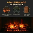 thumbnail image 5 of Indoor Fireplace HOMCOM 27" Electric Fireplace Insert, Retro Recessed Fireplace Heater with Realistic Log Flame, Remote Control, and Adjustable Brightness, 1400W, Black,Fireplace Accessories, 5 of 10