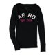 thumbnail image 2 of Aeropostale Curved NY Henley Shirt para mujer, negro, grande Aeropostale henley, 2 of 2