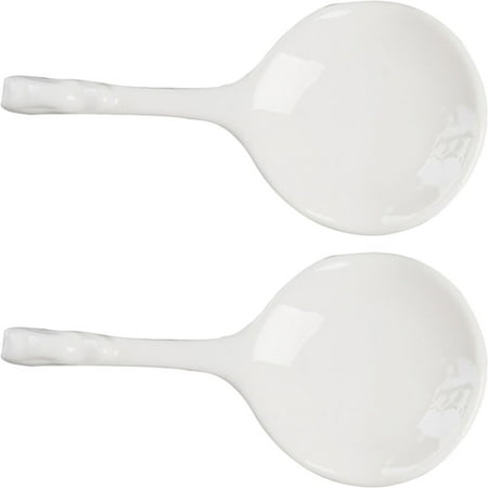 

2Pcs Wear-resistant Spoon Rests Delicate Spoon Holders Ceramic Scoop Rests Kitchen Supply