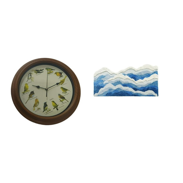Reloj de pared,Reloj de pared de pájaro cantor de 10 pulgadas para decoración del hogar,Alfombra de área,Alfombra de área para sala de estar,dormitorio,alfombra ondulada flocada,Alfombra de