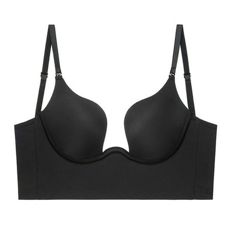 Women s Deep Plunge Bra Convertible Push up Low Cut Seamless U Bra