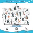 thumbnail image 2 of Multicolor Christmas Forest Pattern Hooded Bath Towel，60"x35" for Ages 3 To 12 Kids, Quick Dry Lightweight Soft Microfiber Hood Beach Towel Cover Up for Kids, 2 of 7