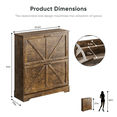 thumbnail image 3 of Semiocthome Shoe Cabinet with 2 Flip Drawers 16 Pairs,Narrow Shoe Storage Cabinet for Entryway,Rustic Brown, 3 of 7
