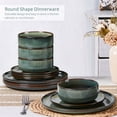thumbnail image 3 of Onader 12 Piece Dinnerware Sets, Plates and Bowls Set for 4, Handmade Stoneware Dishes Sets for Home Restaurant, Dishwasher & Microwave Safe - Blackish Green, 3 of 9