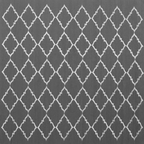 Ahgly Company Indoor Square Trellis Gray Modern Area Rugs, 6' Square