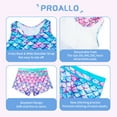 thumbnail image 3 of PROALLO Girls Bathing Suits Two-Piece Swimsuit with Boyshorts Vest-Style Tankini(14-15T Mermaid), 3 of 5