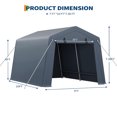 thumbnail image 6 of Danolapsi 7x10 FT Portable Outdoor Storage Shed with 2 Roll-Up Zipper Doors & Vents, 240G Heavy-Duty Shelter Waterproof PE Tarp, UV-Resistant Carport for Motorcycle, Firewood, Tools, 6 of 7