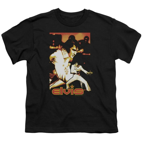 Trevco ELV596-YT-4 Elvis Presley & Showman Youth 18-1 Short Sleeve T-Shirt, Black - Extra Large
