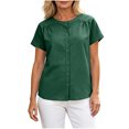 thumbnail image 7 of ClodeEU Women's Round Neck Short Sleeve Blouses,Casual Loose Fit Shirts for Summer ,Women's Plus L, 7 of 7