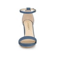 thumbnail image 5 of BLISSFUL STEP Women's Ankle Strap High Block Heels Sandals Haze Blue 7, 5 of 7