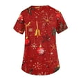 thumbnail image 4 of Scrubs, Printed Scrubs Top Medical Nursing Uniforms with Pockets Anti-Wrinkle Workwear Scrub Tops Women Moisture-Wicking Stretch Shirts Wicking Healthcare for V-Neck Classic Red Xxl, 4 of 5