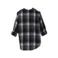 thumbnail image 4 of Jxximdong Fashion Coat for Women, Spring and Autumn Checkered Shirt New Retro Style Loose Long Sleeved Shirt Coat, Women's Coats Black, 4 of 9