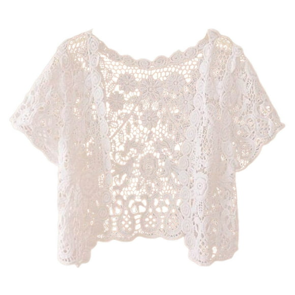 Wijhcboe 2025 Women Summer Casual Simple Women Capes Formal Fashion Short Thin Hollow Regency Dress Girls Knitted Lace Versatile Cardigan Womens Cloak Sleeve plus Size Scarf Dresses for Women Womens