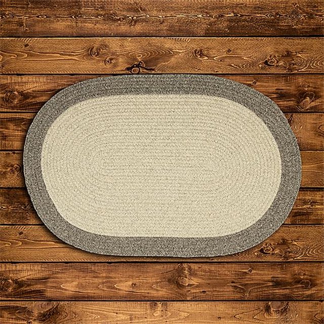 Colonial Mills Tapis HN21R048X048 4 x 4 Pi. Hudson Tapis Rond Tressé Gris Clair