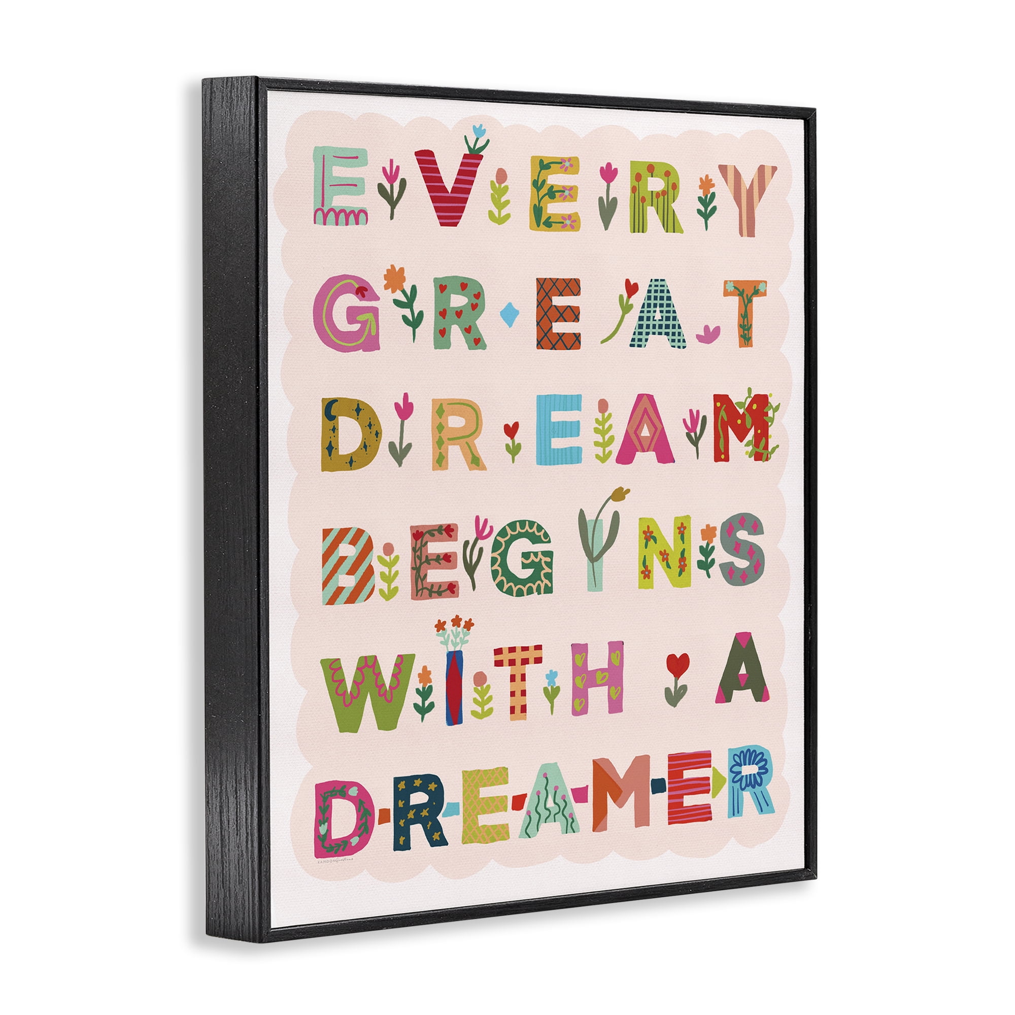 Stupell Industries Every Great Dream Black Framed Giclee Art, design by Kamdon Kreations