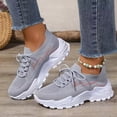 thumbnail image 2 of DXOUPM Chaussures de Course pour Femmes Décontractées en Maille Plateforme Lacets Chaussures de Tennis Confortables, 2 of 3