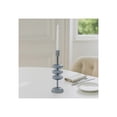 thumbnail image 3 of Decorative Candle Holder for Taper Candles - Modern Glass Candlestick Holder with Disc and Sphere Design for Table Decor - Pair with Centerpieces for Tables and Living Room Decor - 13" Blue, 3 of 13
