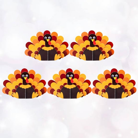 WHAMVOX Thanksgiving Day Decor Colorful 3D Paper Turkey Ornaments for Party Use and Home Decoration Multi