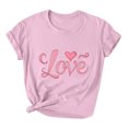 thumbnail image 3 of VKOYWKM Women's Heart Print Tees Valentines Day T-Shirts Short Sleeve Loose Fit Holiday Tops Spring T-Shirt Casual Crew Neck Romantic Valentine T-Shirts, 3 of 6