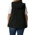 thumbnail image 3 of Agnes Orinda Plus Size Anorak Utility Vest for Women Drawstring Lightweight Sleeveless Cargo Hooded 3X Black, 3 of 6