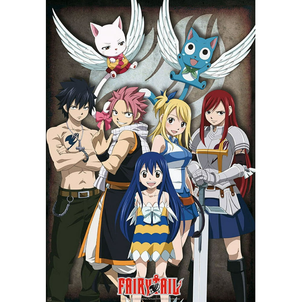 Fairy Tail Group Anime Art Print Poster Japanese Animated Series Show inch