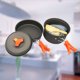 thumbnail image 4 of GOOHOCHY Juego de utensilios de cocina para 1 o 2 personas, 8 piezas, para acampar al aire libre, ollas, sartenes, cuencos, cubiertos para barbacoa y cocina salvaje., 4 of 8