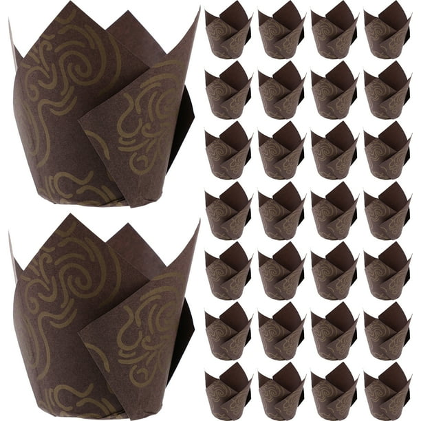 FELTECHELECTR 250 moldes para cupcakes de tulipán, capacillos para cupcakes, capacillos para muffins, moldes para muffins a prueba de grasa, suministros para hornear