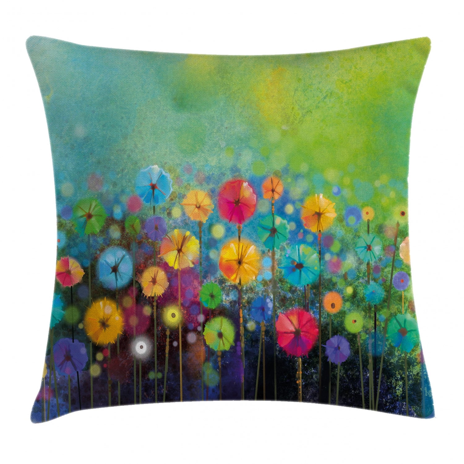 Watercolor Flower Home Decor Throw Pillow Cushion Cover, Dandelions